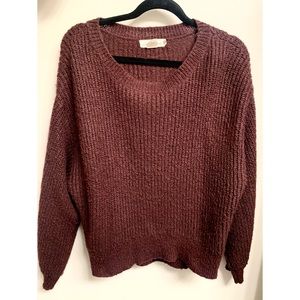 Knitted burgundy oversized sweater